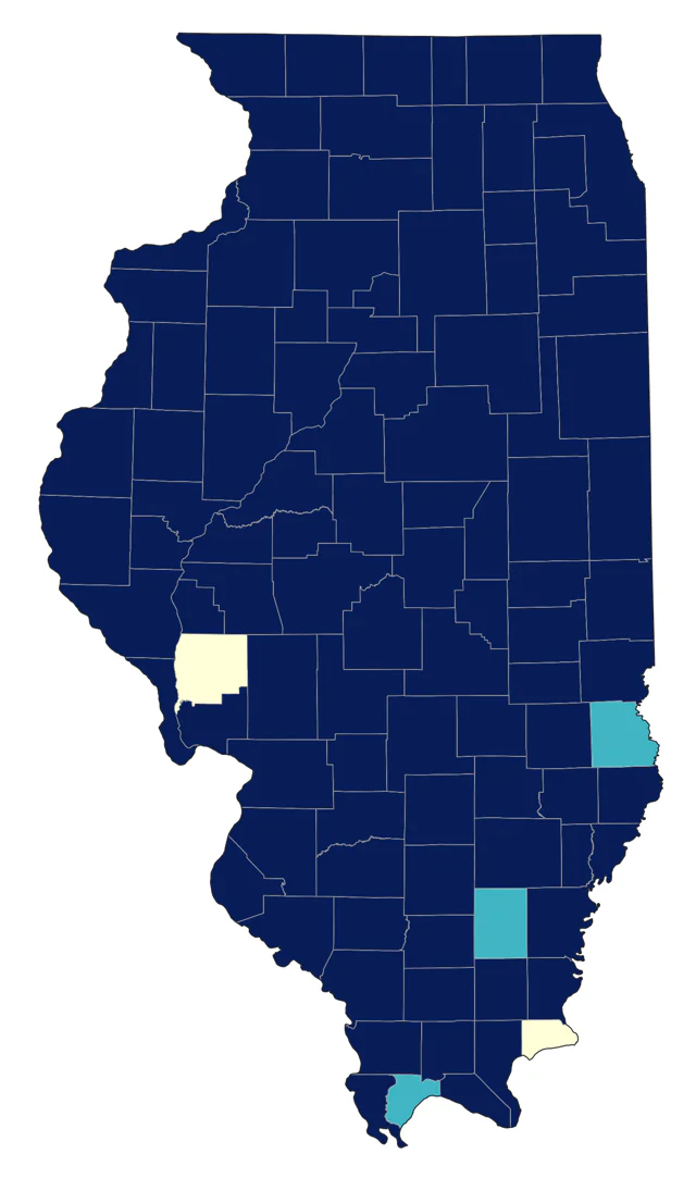 American Tree Sparrow county map