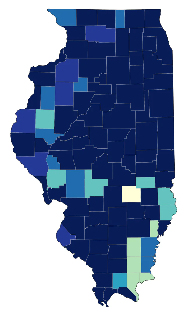 American Wigeon county map