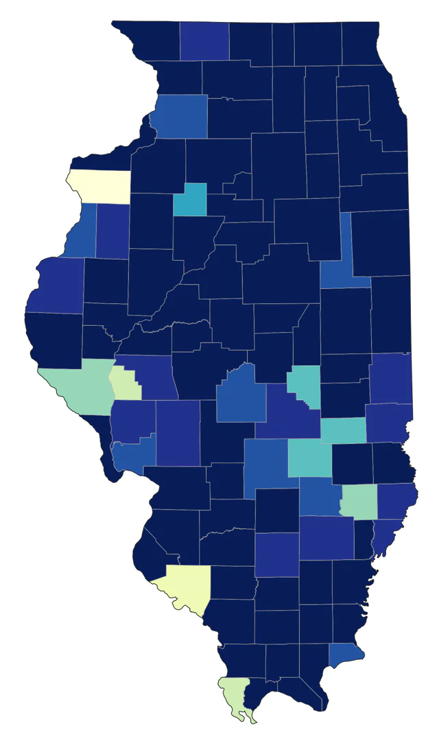 American Woodcock county map