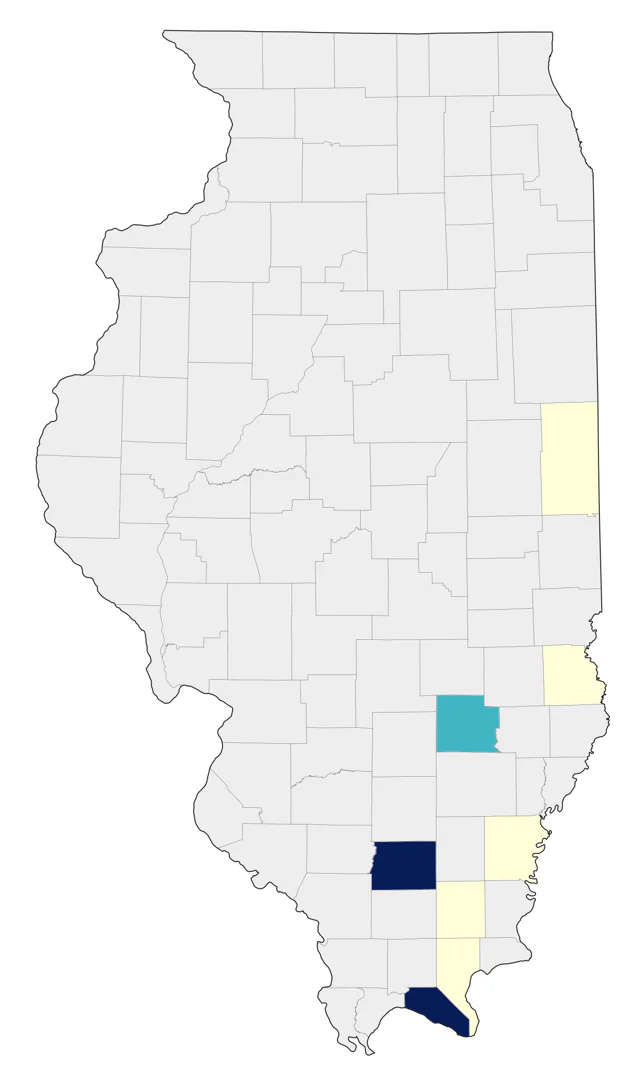Bachman's Sparrow county map
