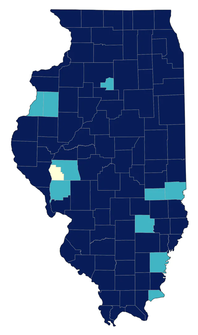 Black-and-white Warbler county map