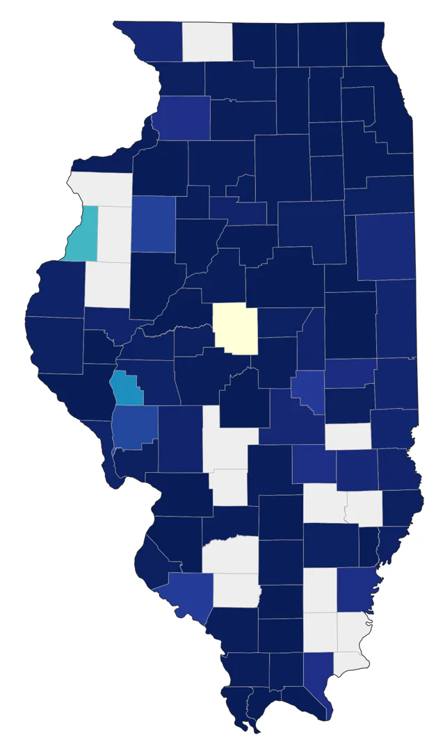 Black-crowned Night Heron county map
