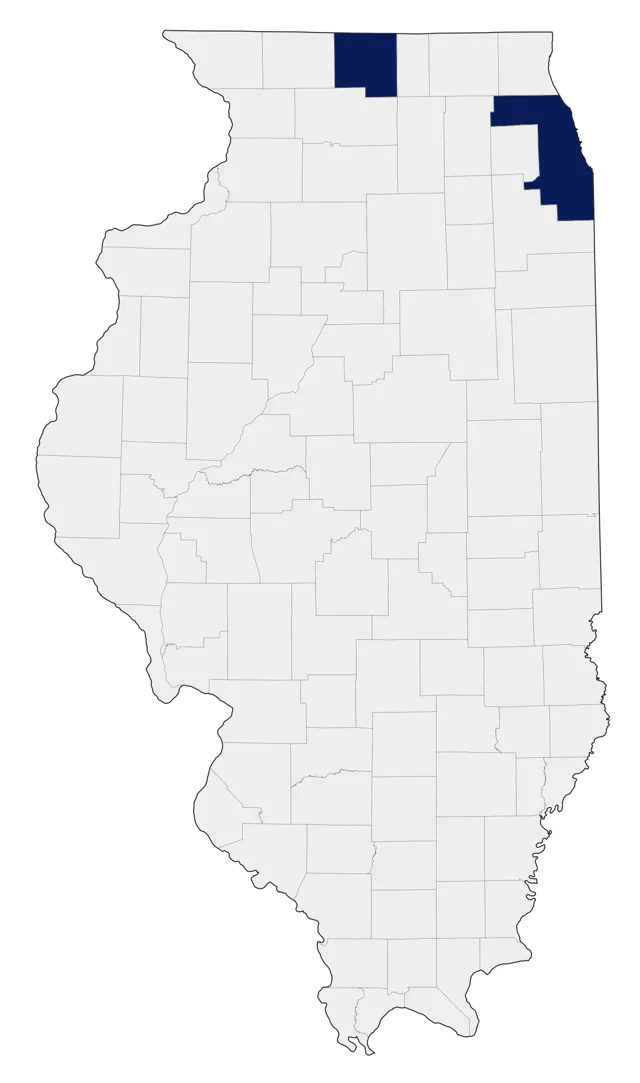 Black-throated Sparrow county map
