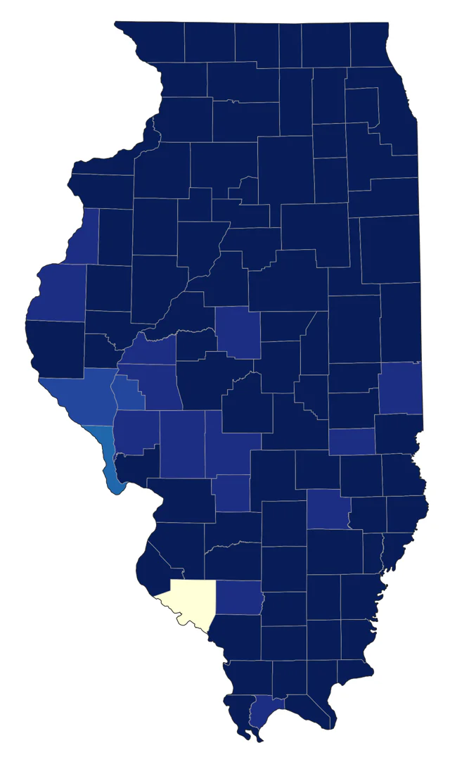 Blackburnian Warbler county map