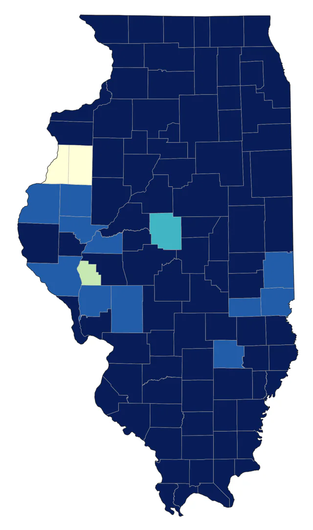 Blackpoll Warbler county map