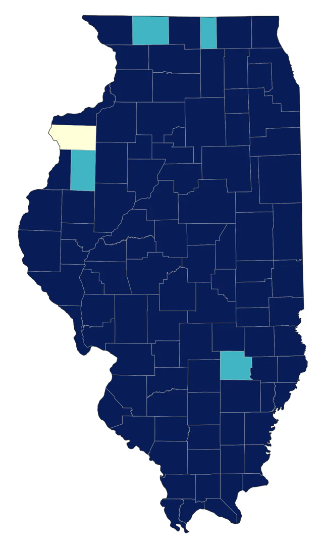 Blue Grosbeak county map