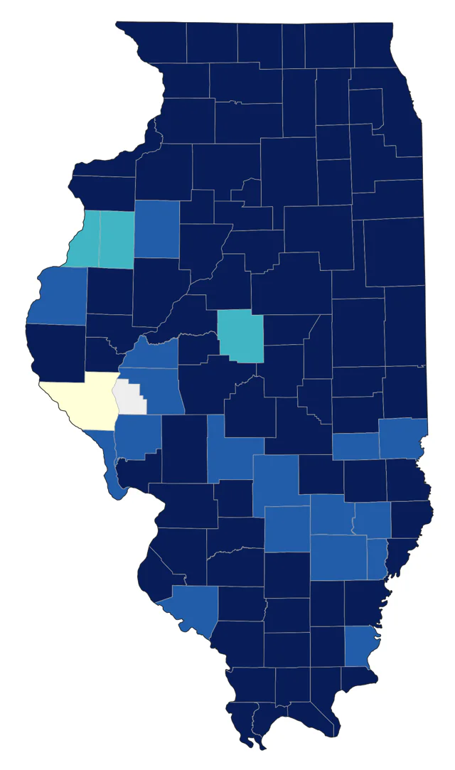 Blue-headed Vireo county map