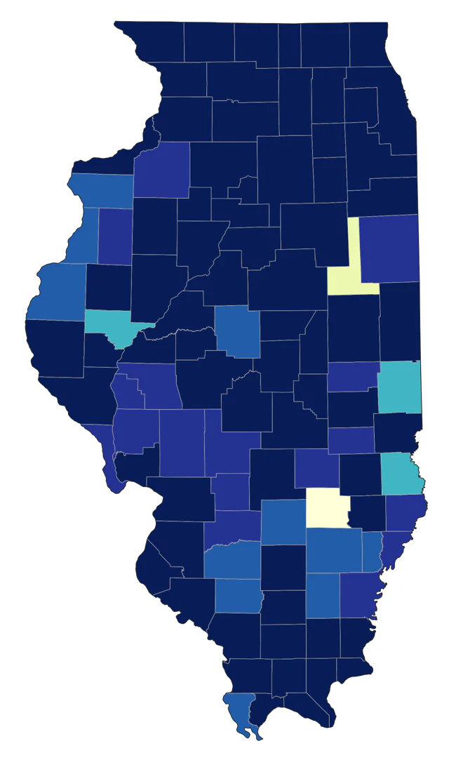 Broad-winged Hawk county map