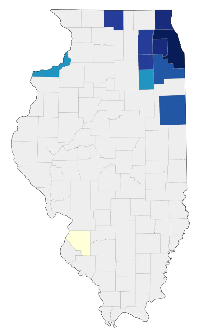 Budgerigar county map
