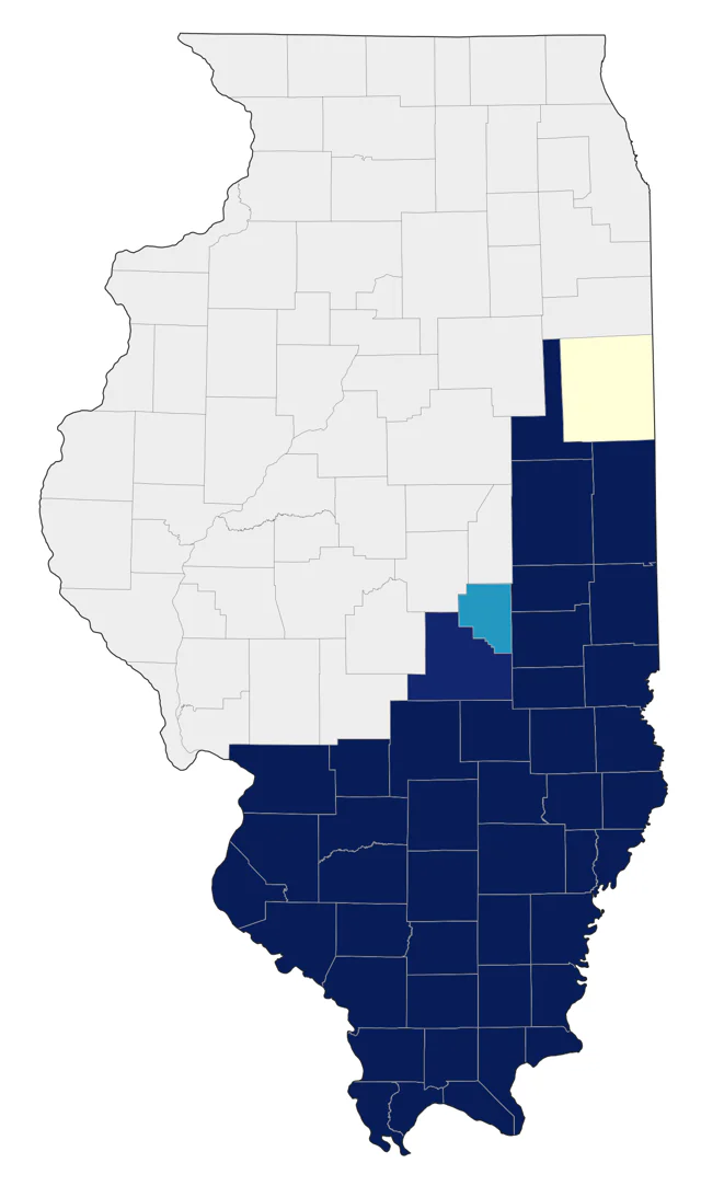 Carolina Chickadee county map