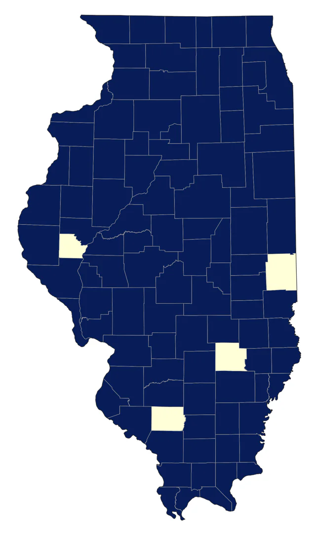 Cedar Waxwing county map