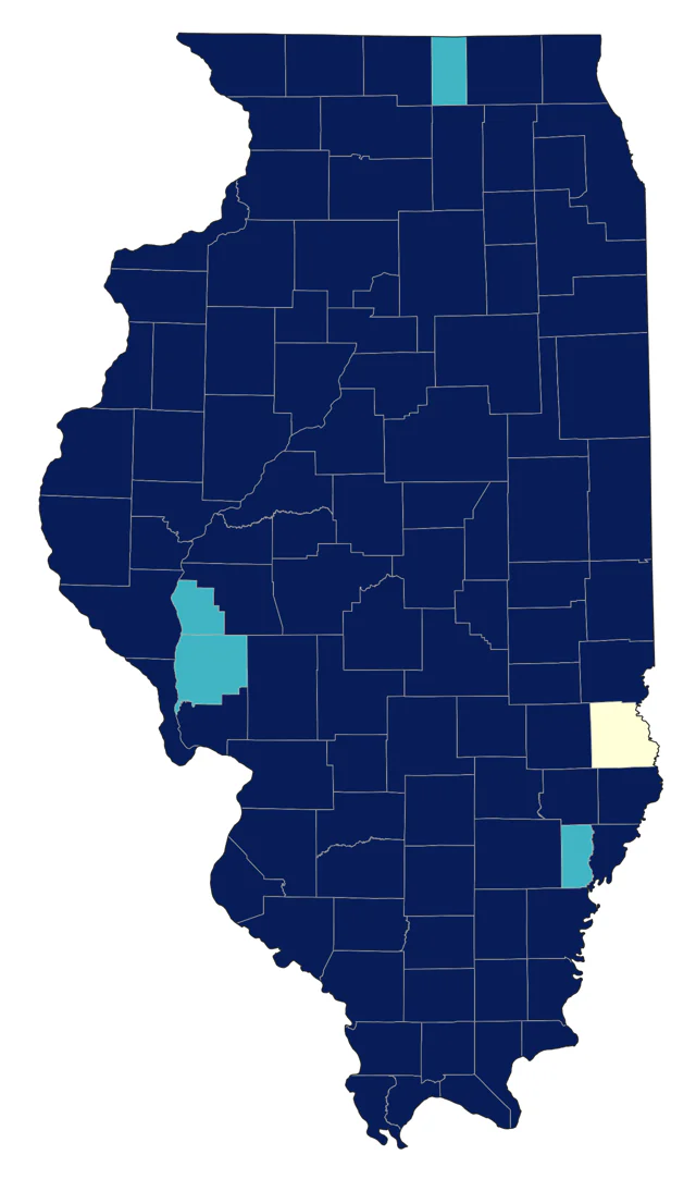 Double-crested Cormorant county map