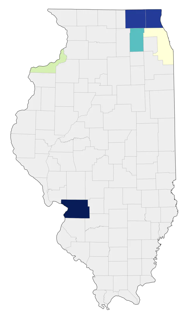 Fork-tailed Flycatcher county map