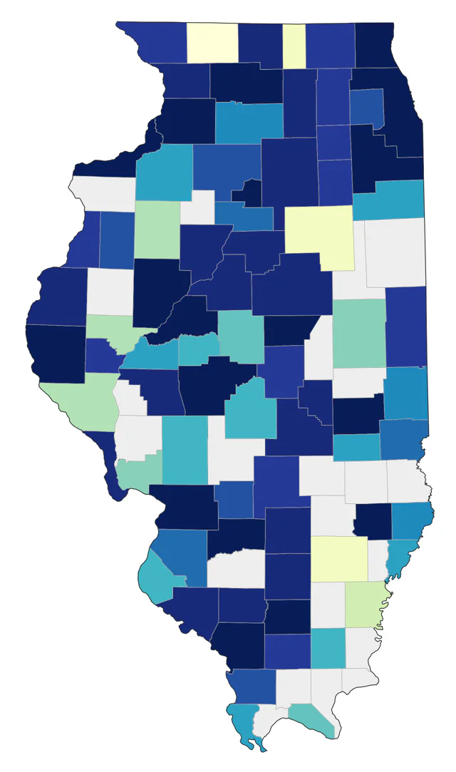 Franklin's Gull county map