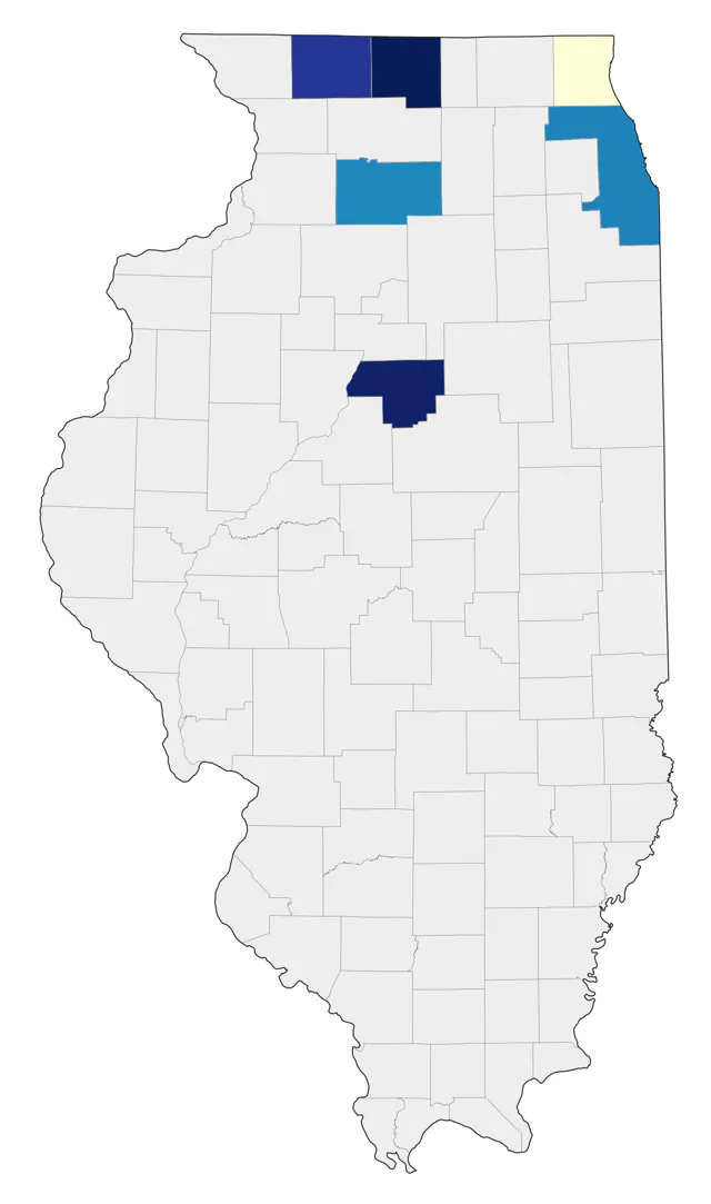 Golden-crowned Sparrow county map