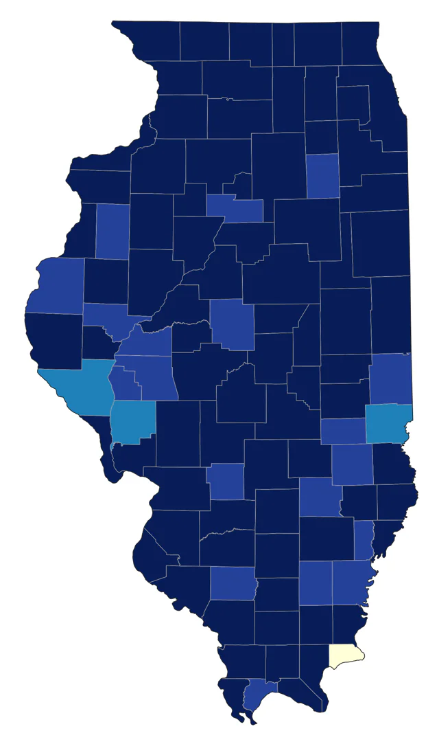 Golden-winged Warbler county map