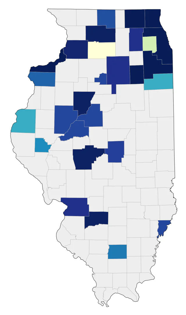 Great Black-backed Gull county map