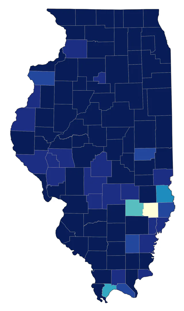Great Horned Owl county map