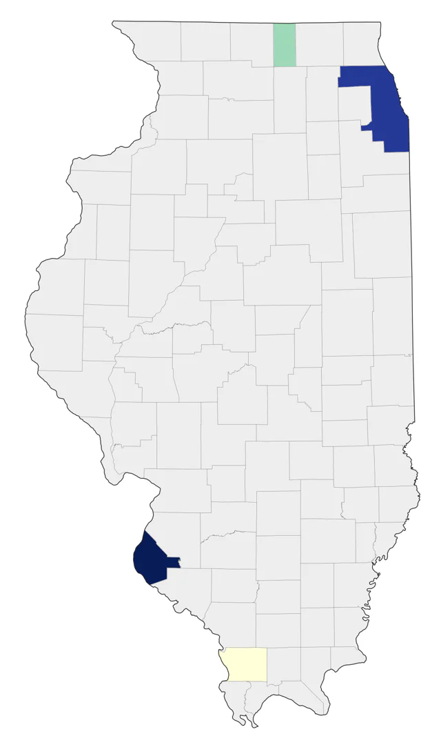 Green-tailed Towhee county map