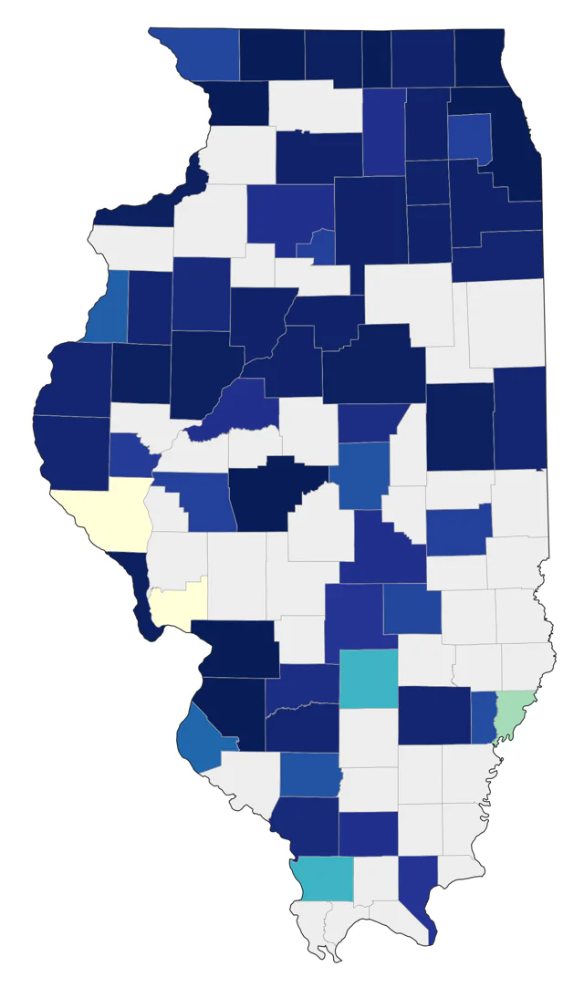 Harris's Sparrow county map