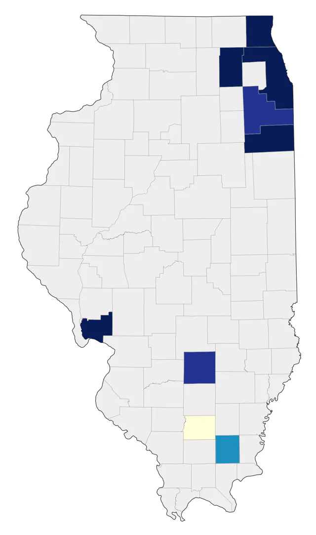 Helmeted Guineafowl county map