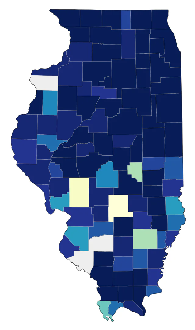 Henslow's Sparrow county map