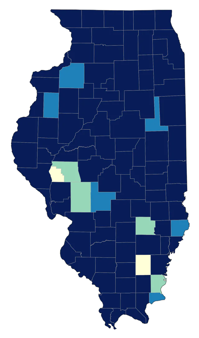 Hooded Merganser county map