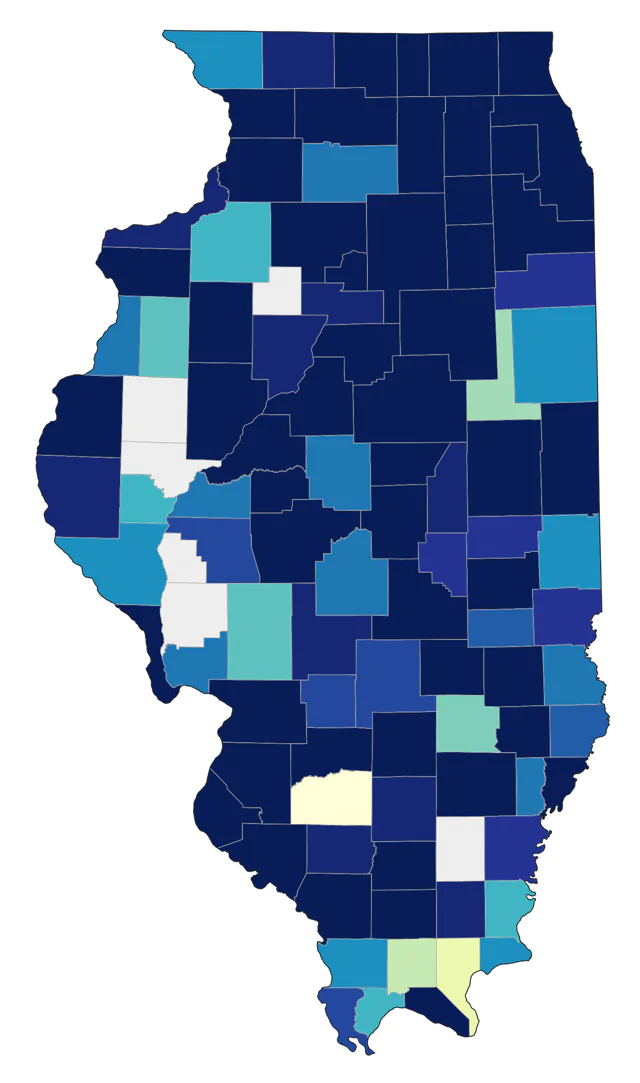 Horned Grebe county map