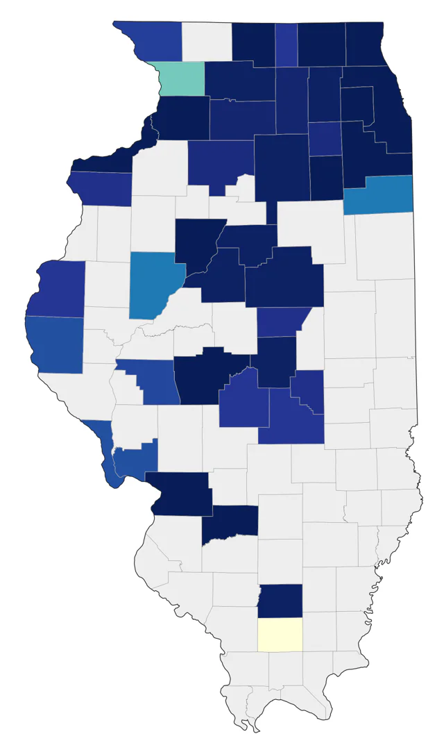 Iceland Gull county map
