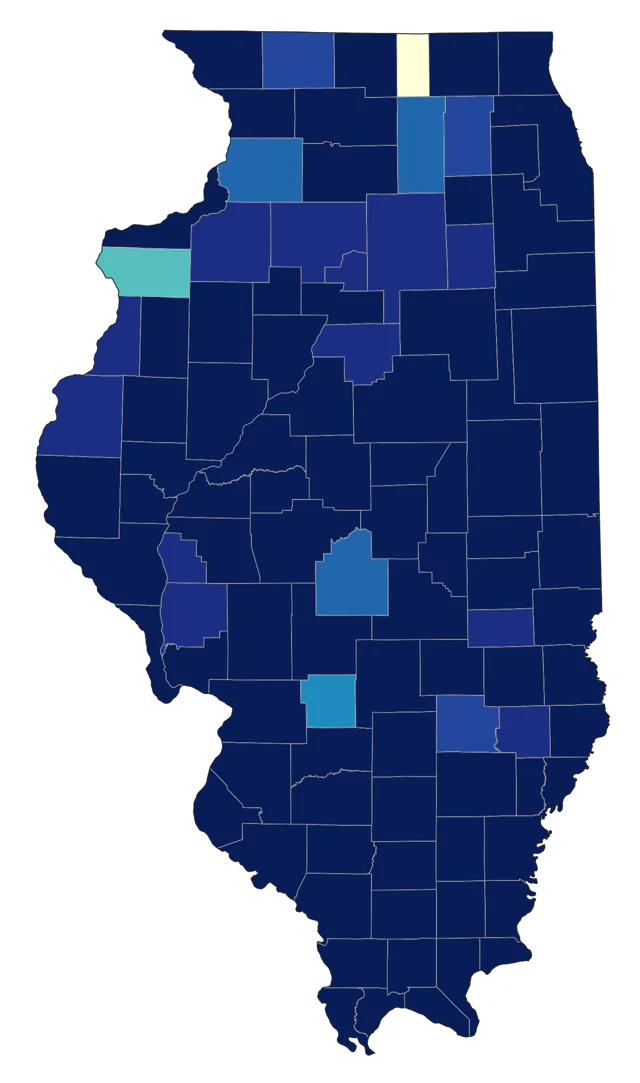 Kentucky Warbler county map