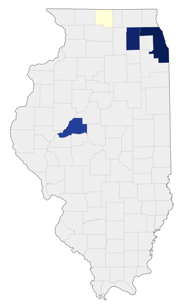 Kirtland's Warbler county map