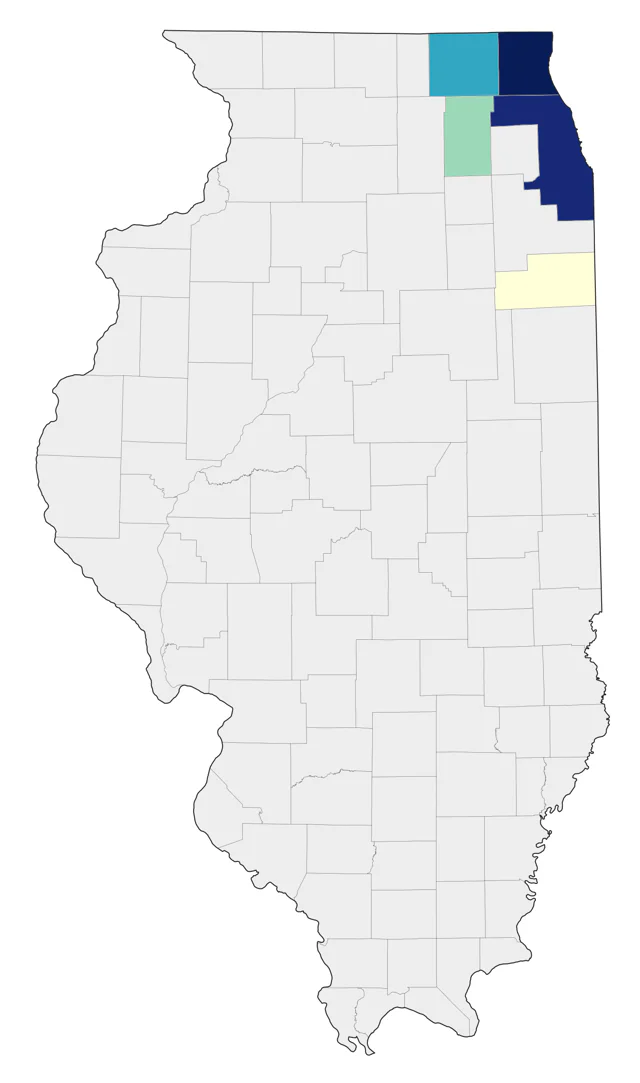Lark Bunting county map