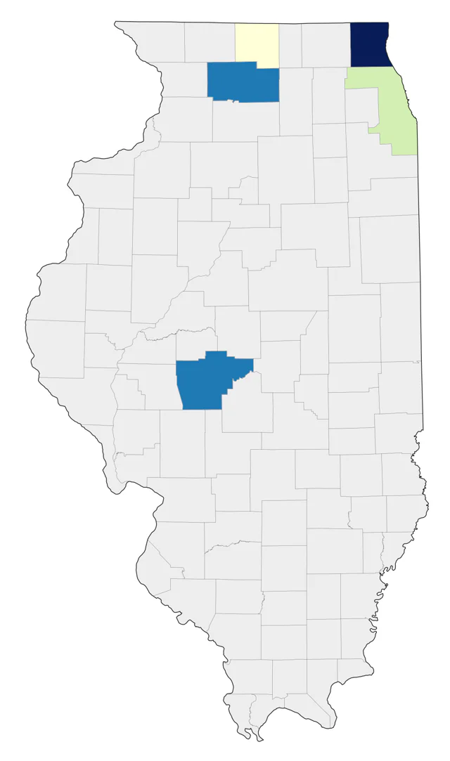 Lazuli Bunting county map