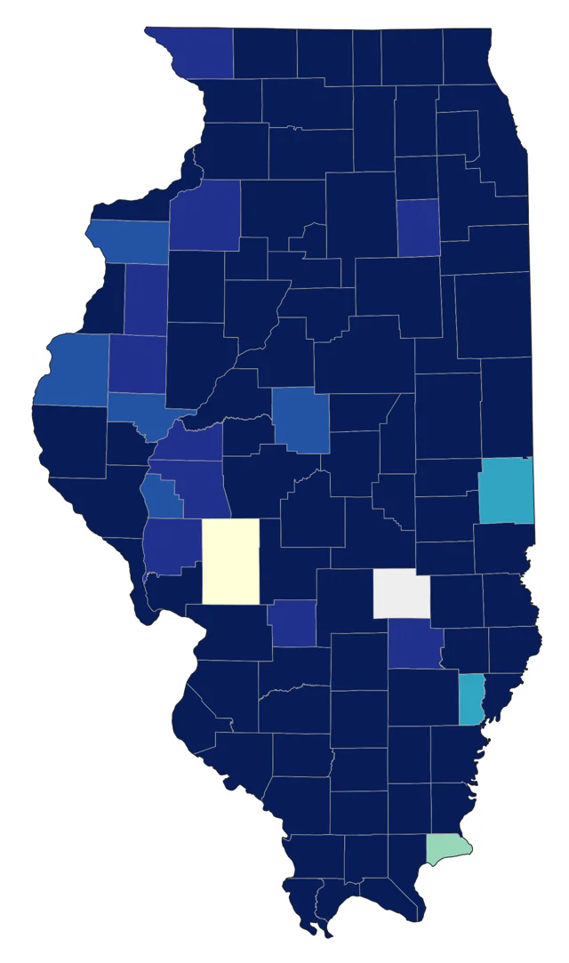 Least Sandpiper county map
