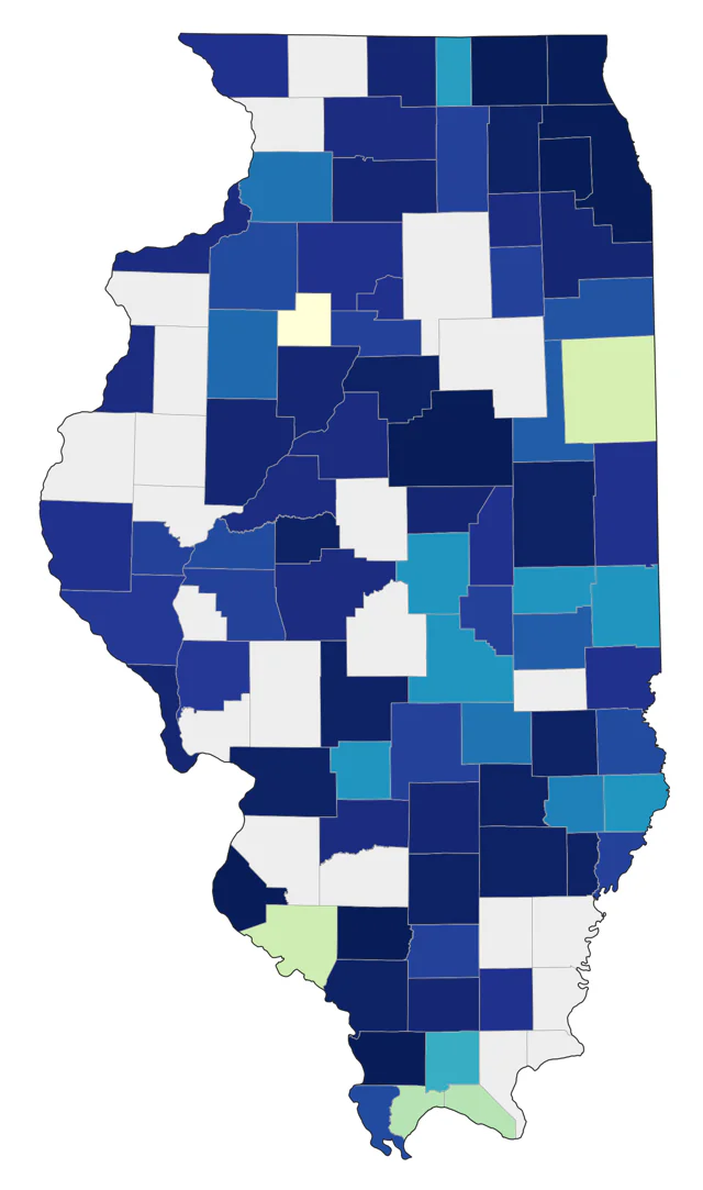 LeConte's Sparrow county map