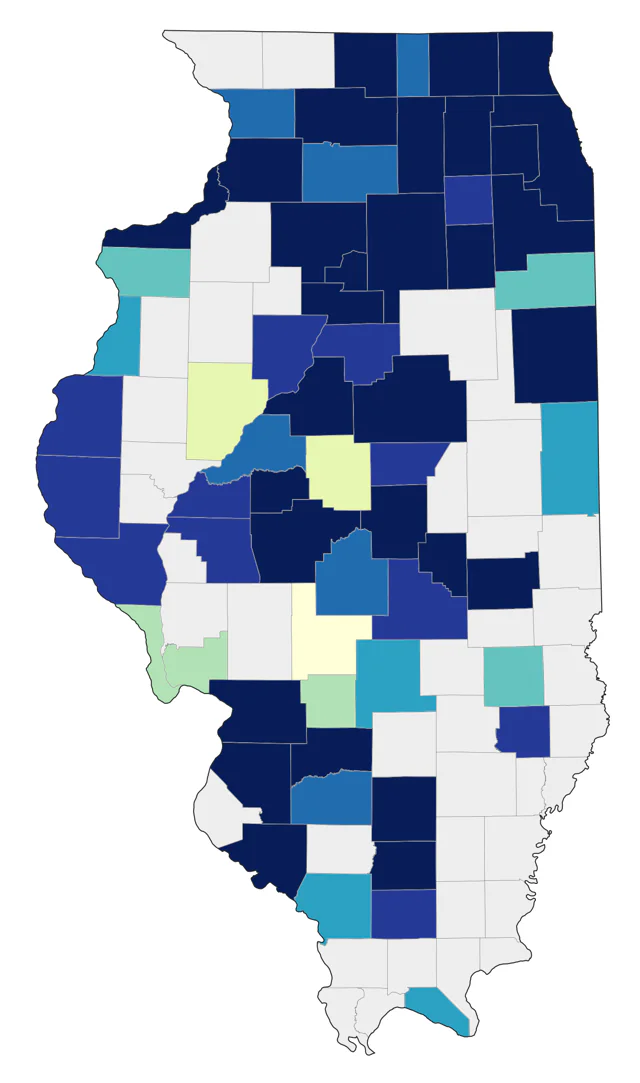 Lesser Black-backed Gull county map