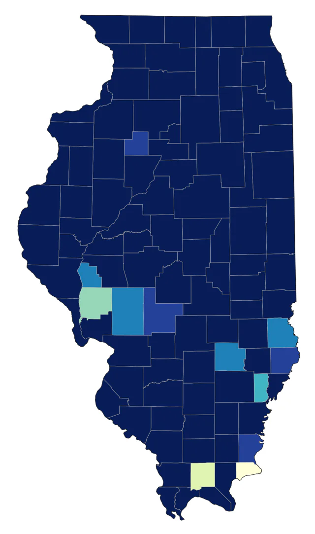 Lesser Scaup county map