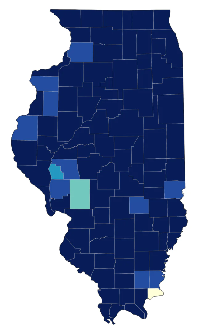 Lesser Yellowlegs county map