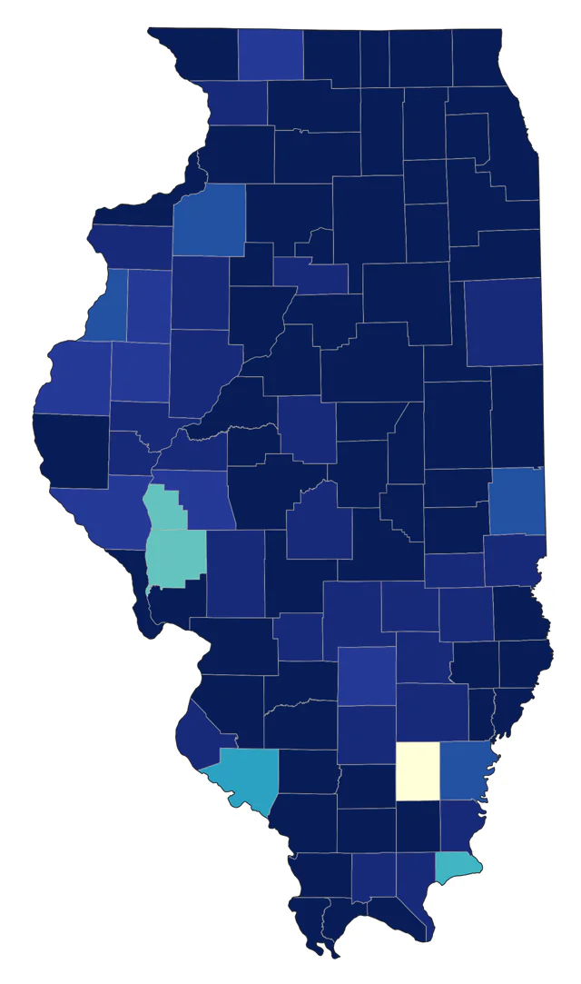 Lincoln's Sparrow county map