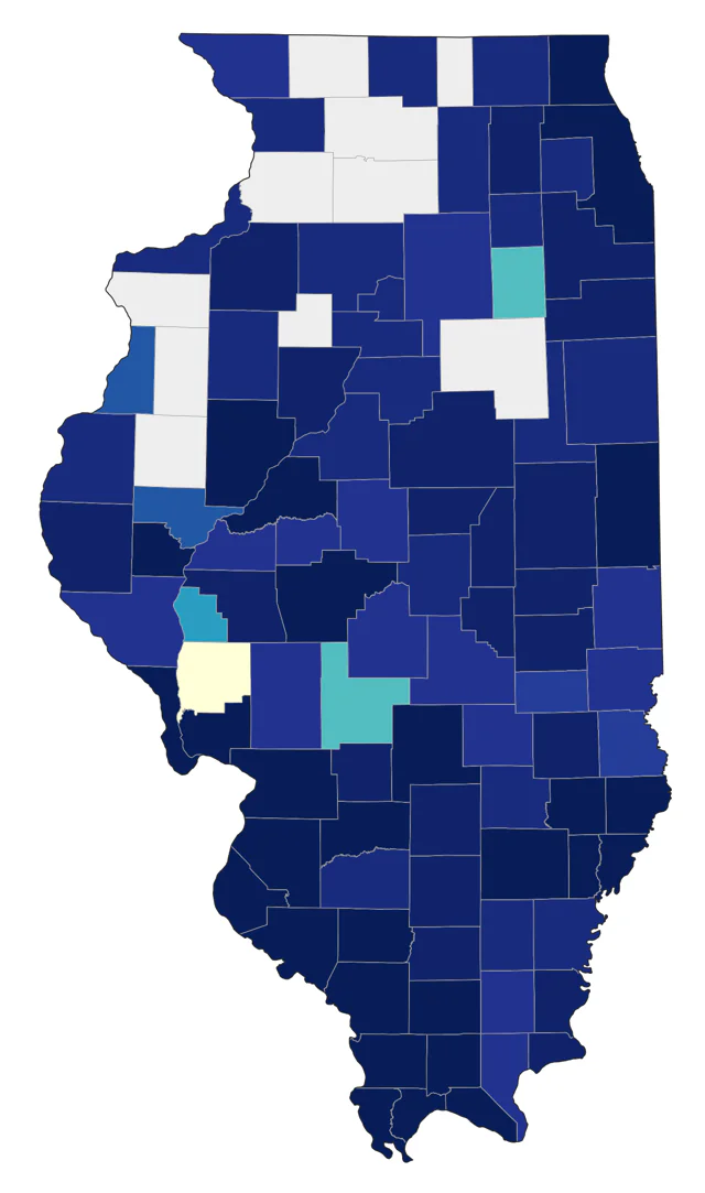 Little Blue Heron county map