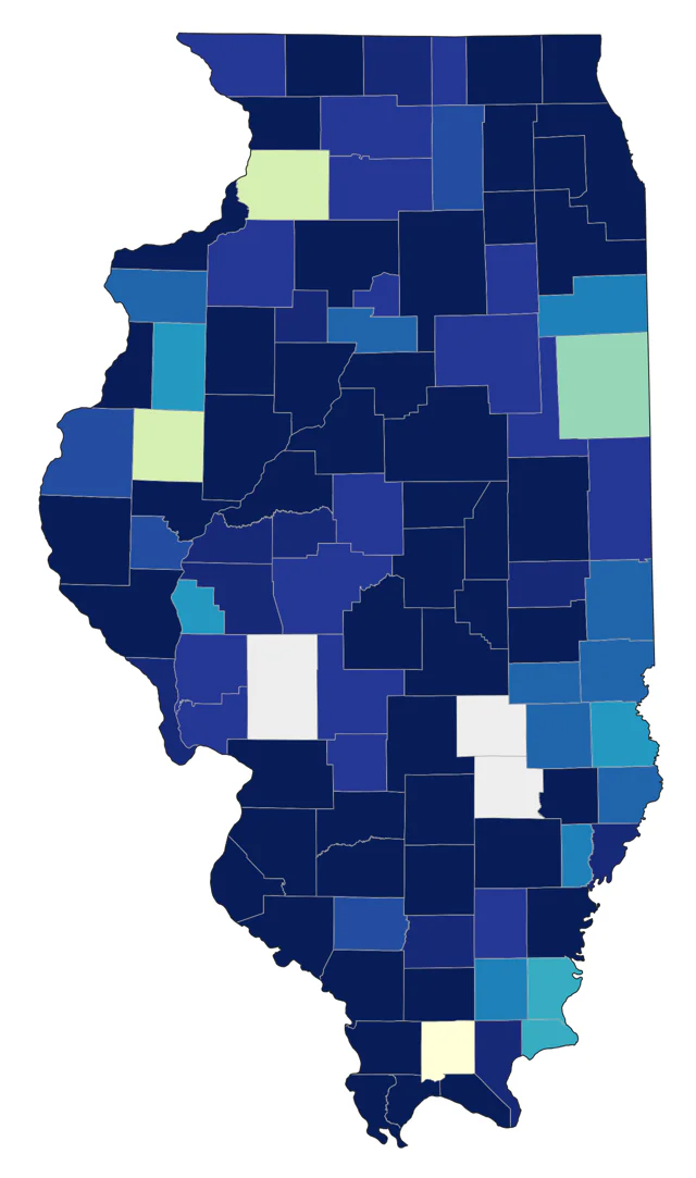 Long-billed Dowitcher county map