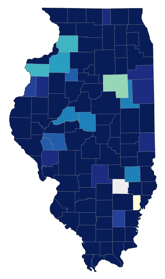 Louisiana Waterthrush county map
