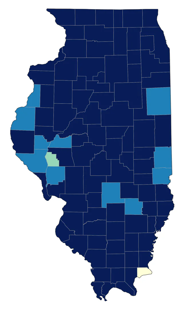 Magnolia Warbler county map