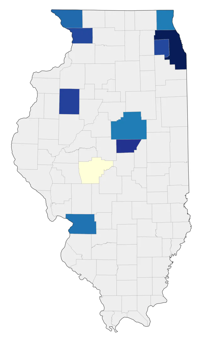 Mountain Bluebird county map