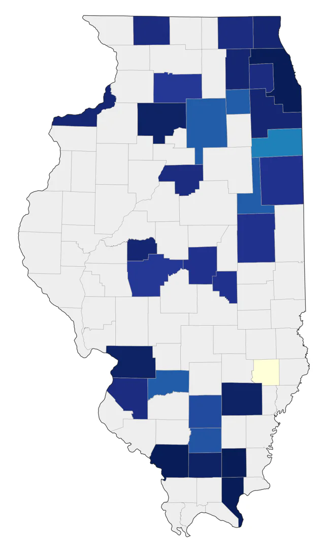 Muscovy Duck county map