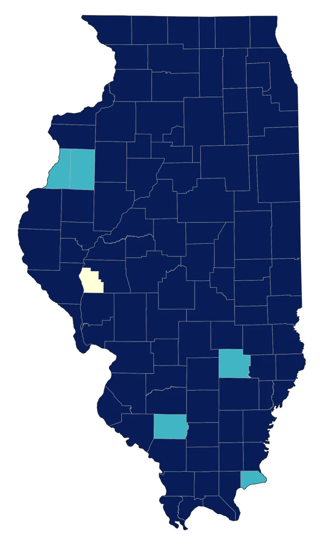 Nashville Warbler county map