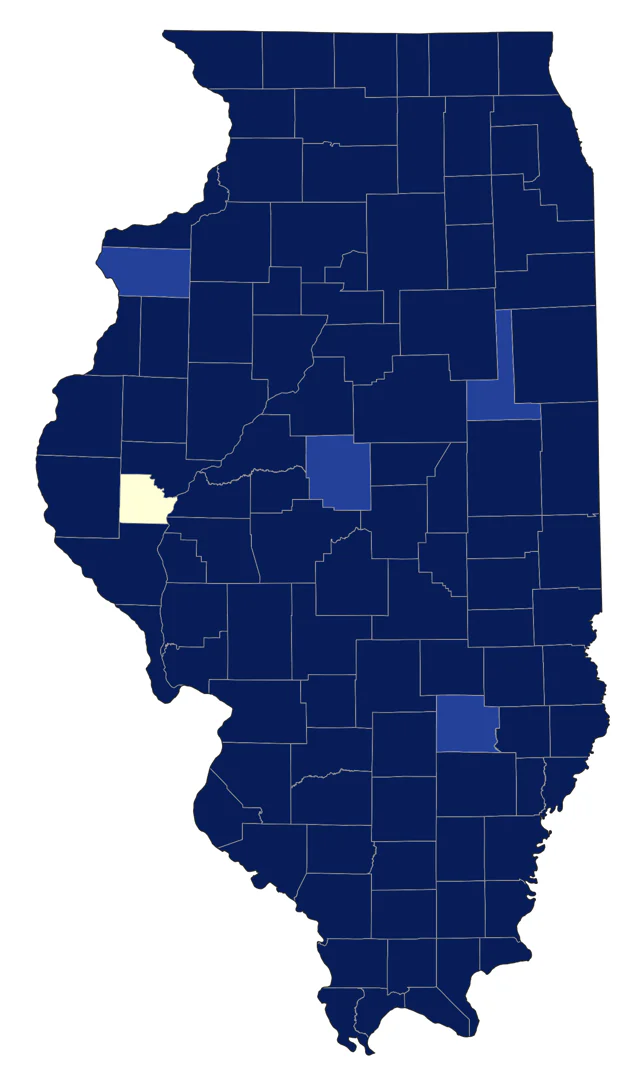 Northern Mockingbird county map