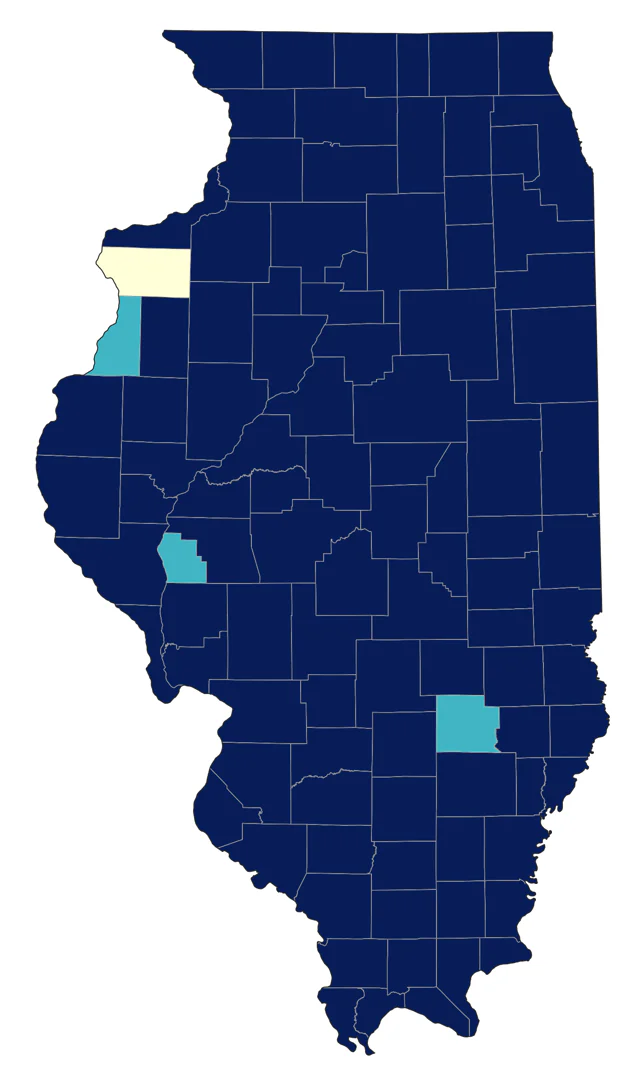 Northern Parula county map