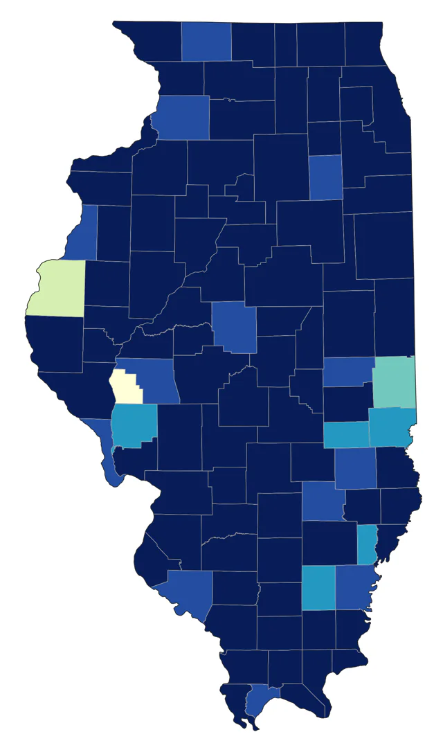 Ovenbird county map