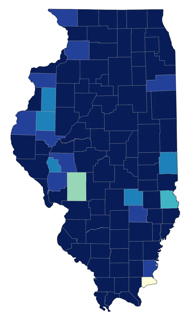 Pectoral Sandpiper county map